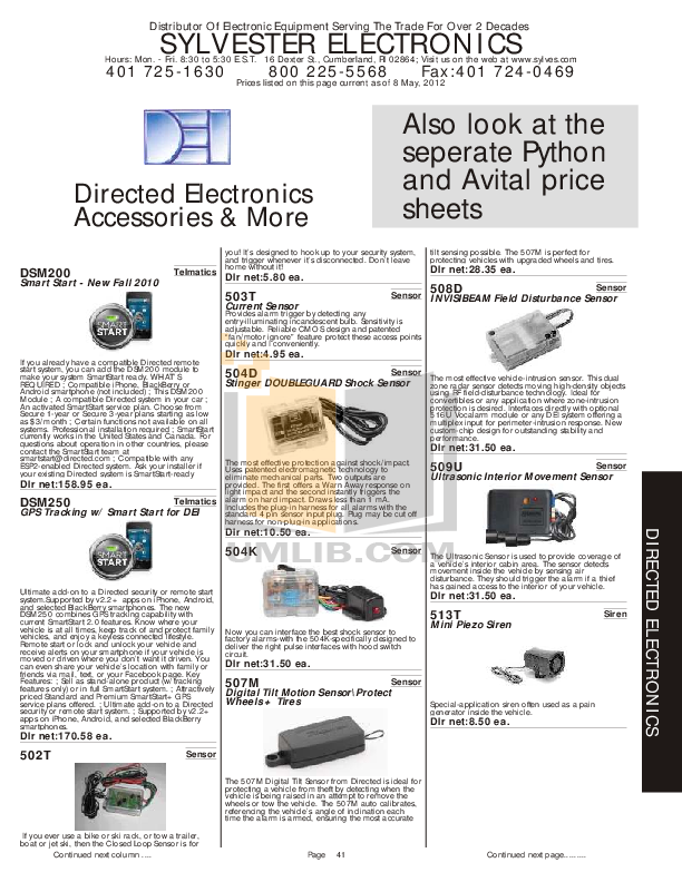 Download free pdf for DEI Clifford Concept 450 Car Alarms Other manual